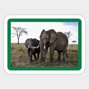 African Elephants Sticker